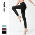 Leggings da yoga da allenamento per pantaloni sportivi da donna tascabili